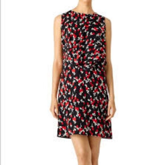 Marni Floral Rhythm Print Floral Black Red Cocktail Dress Size 36/6 - Picture 1 of 9